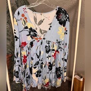 Free People Blue floral Tunic